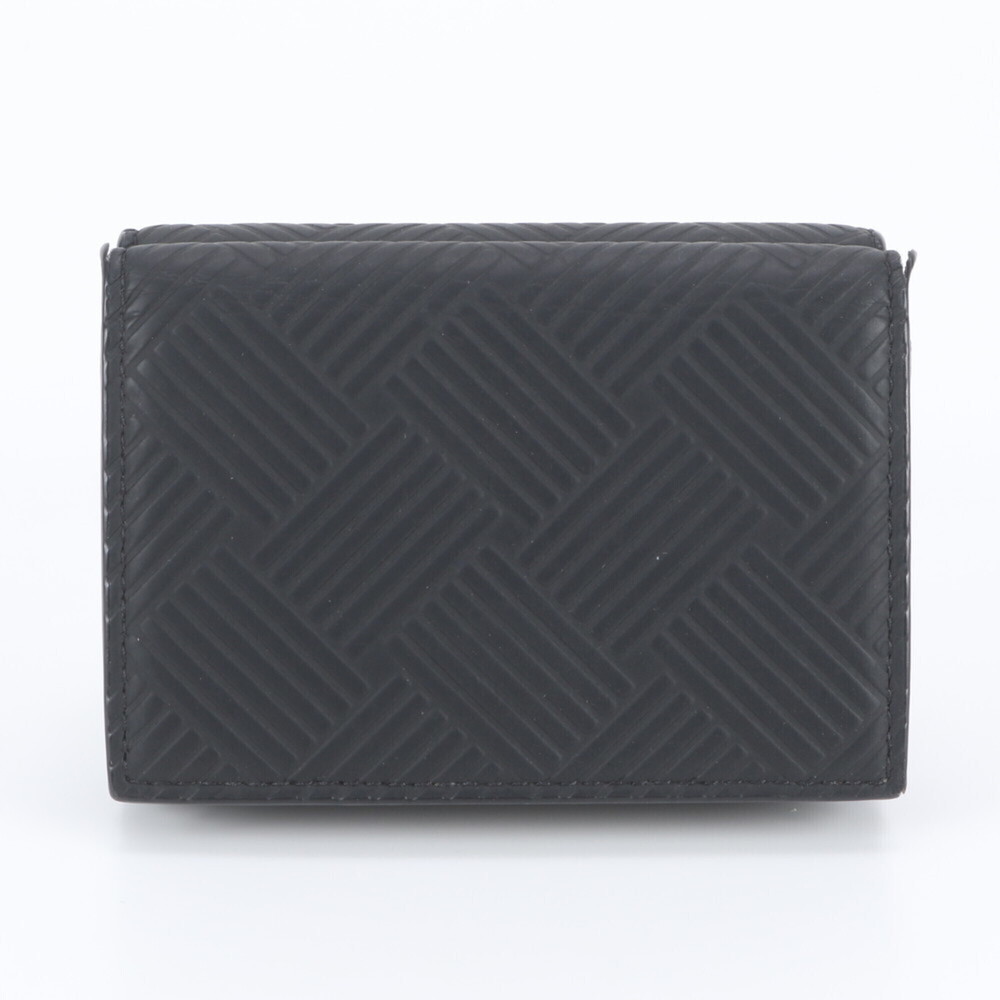 Bottega Veneta Debossed Intrecciato Tri-fold Wallet, Compact Black, Women's